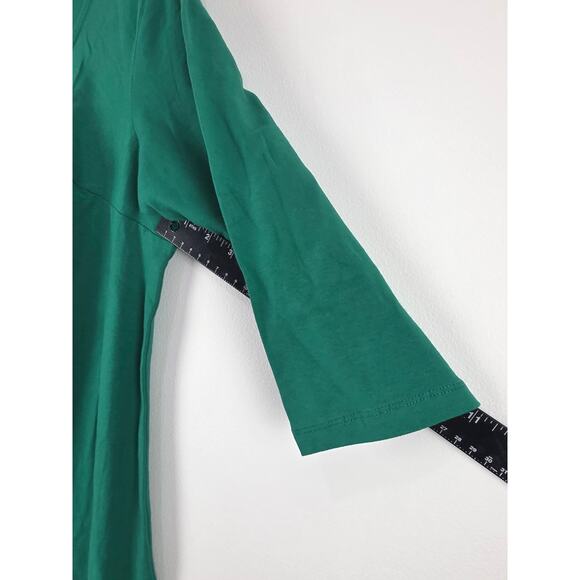 Jessica London Midi Dress 18 Womens Plus Size Christmas Green 3/4 Sleeve Holiday - Picture 7 of 7